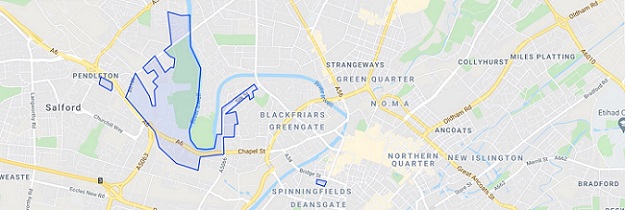 Map showing the safezone areas in Manchester